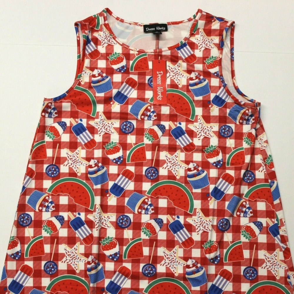Dress Works Sleeveless Swing Dress - Picnic - M - Picture 2 of 3